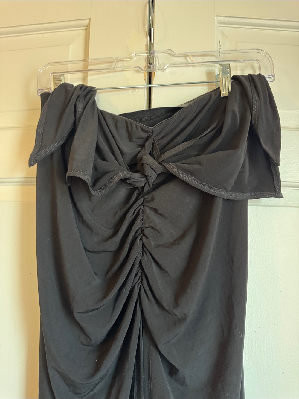 GUC NBD Black Draped Tie-Front Swim Cover-up Strapless Dress Size S - Picture 3 of 7